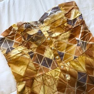 BGBGeneration Orange and Grey strapless dress